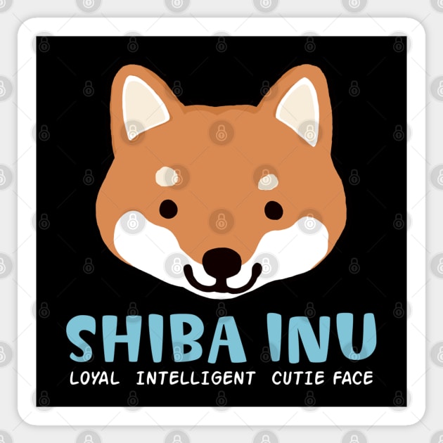 Shiba Inu: Loyal Intelligent Cutie Face Sticker by Coffee Squirrel